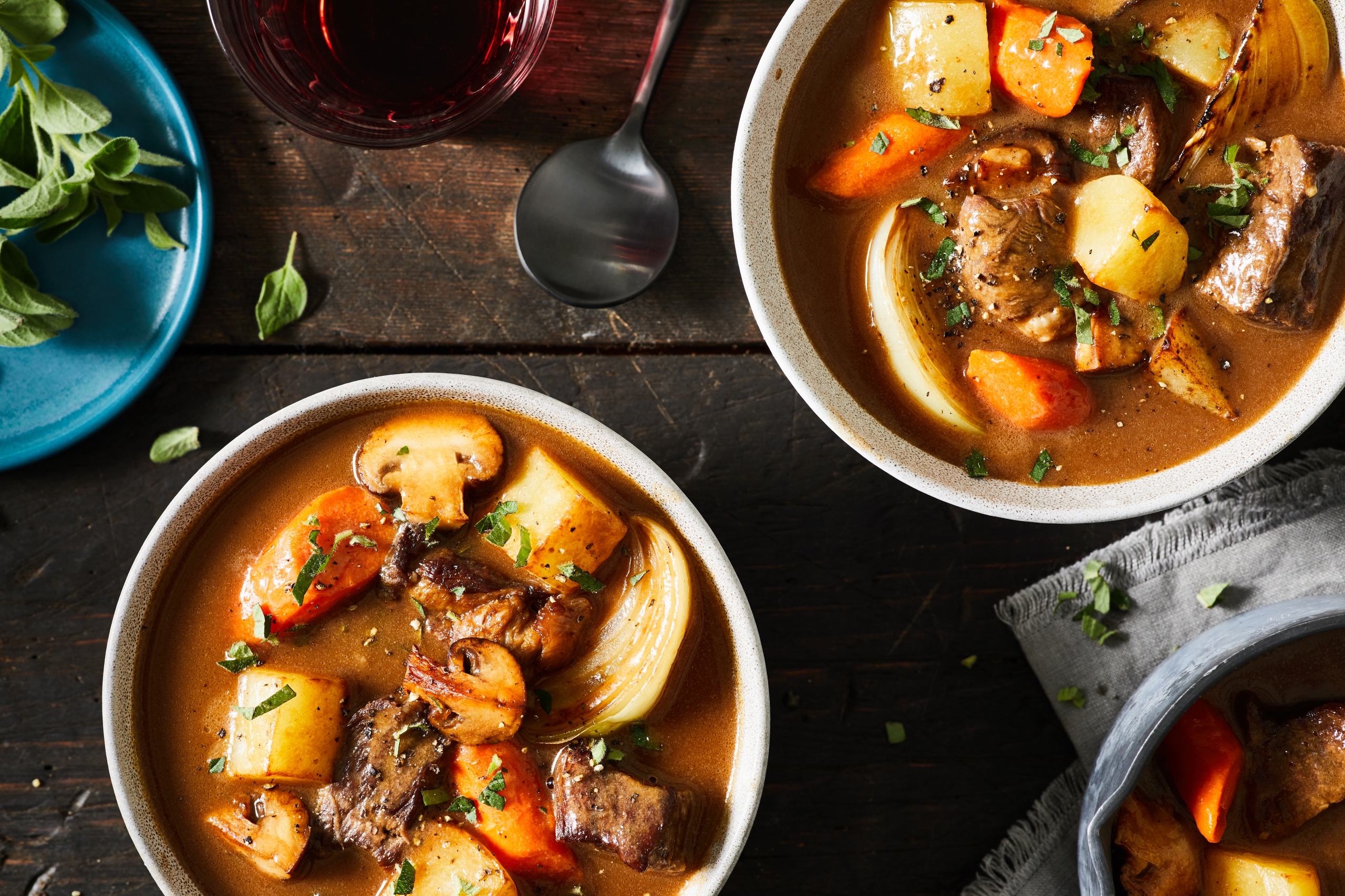 Rustic PEI Potato, Beef and Mushroom Stew